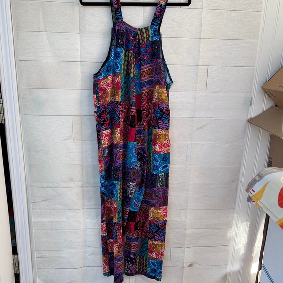 Multicolor Patchwork Overalls size Small - Picture 5 of 6